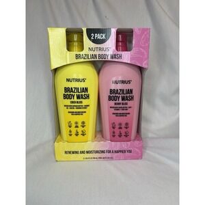Nutrius Brazilian Body Wash 2 Pack Coco Bliss & Berry Bliss Vegan 25.4 fl oz ea